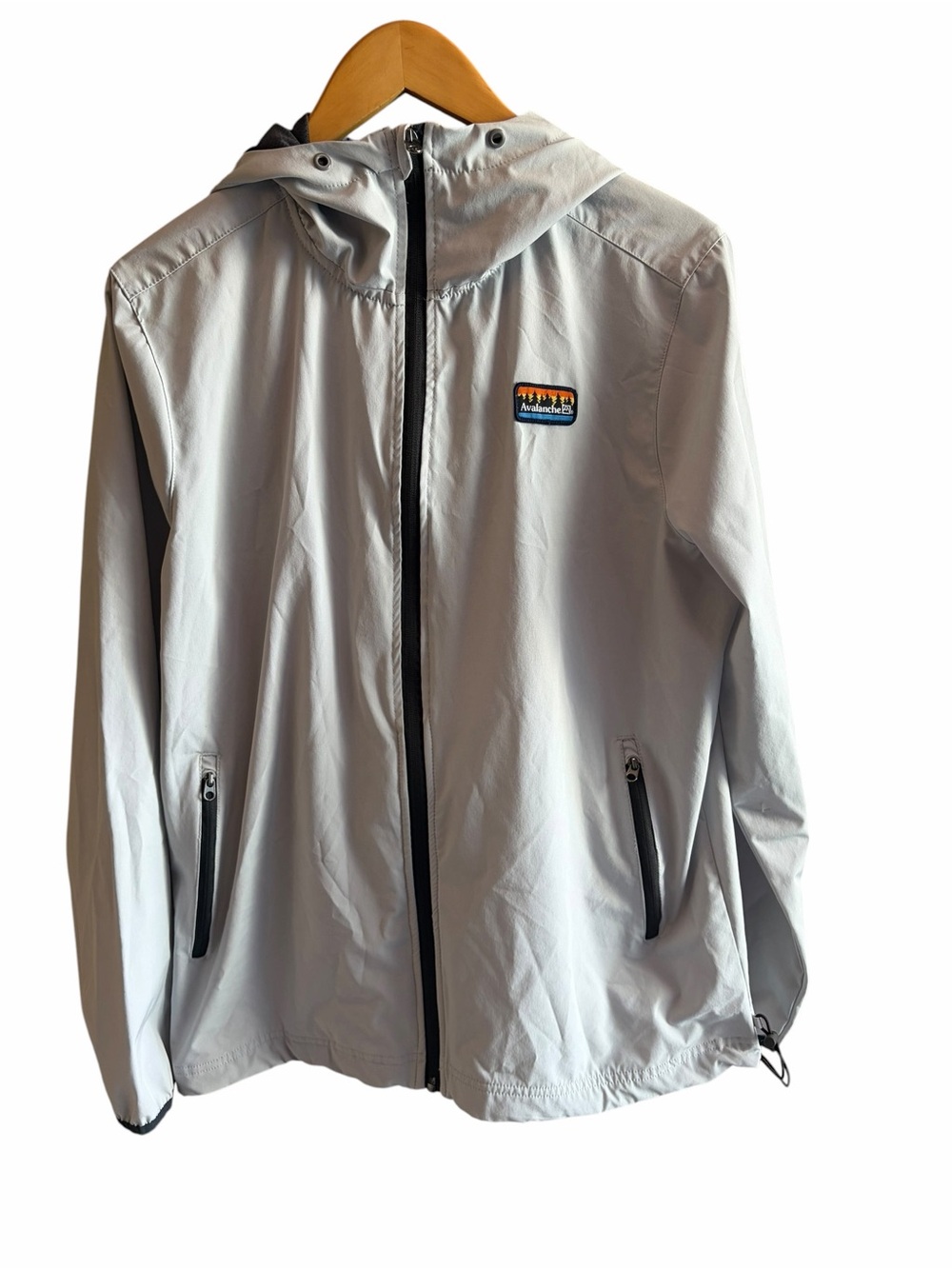 AVALANCHE Quick Drying Hooded Windbreaker Jacket Light Grey - Picture 2 of 6